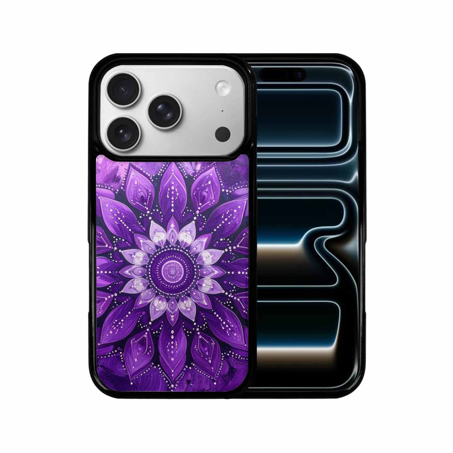 iPhone 17 Pro Case — Purple Mandala Bohemian Print Edge Original, Custom Art Phone Cover