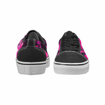 WOMEN'S Skeletons  Neon Pink Lace-Up Canvas Wallpaper Art Custom Sneakers