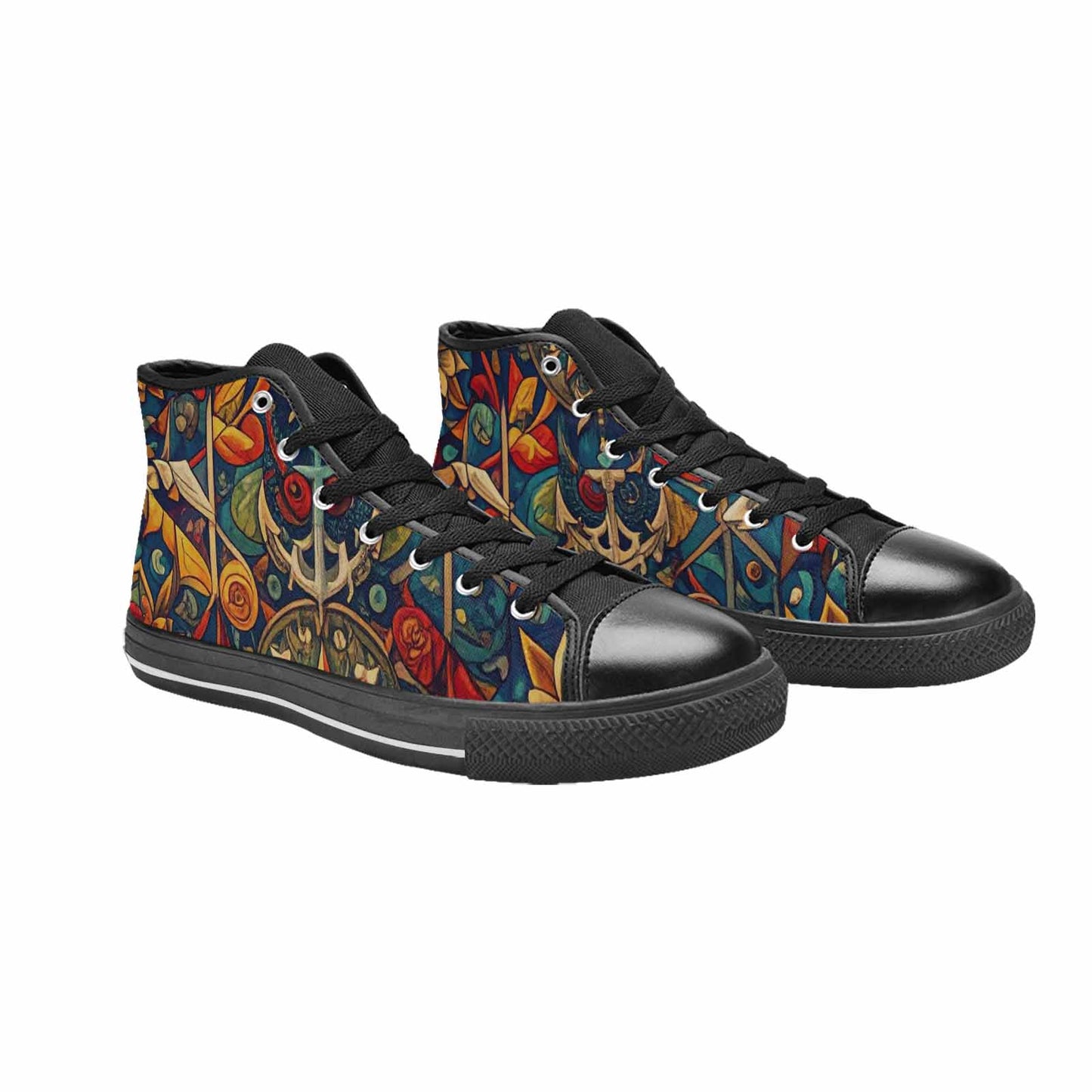 WOMEN'S Old School Tattoo High Top Canvas Vivid Custom Sneakers