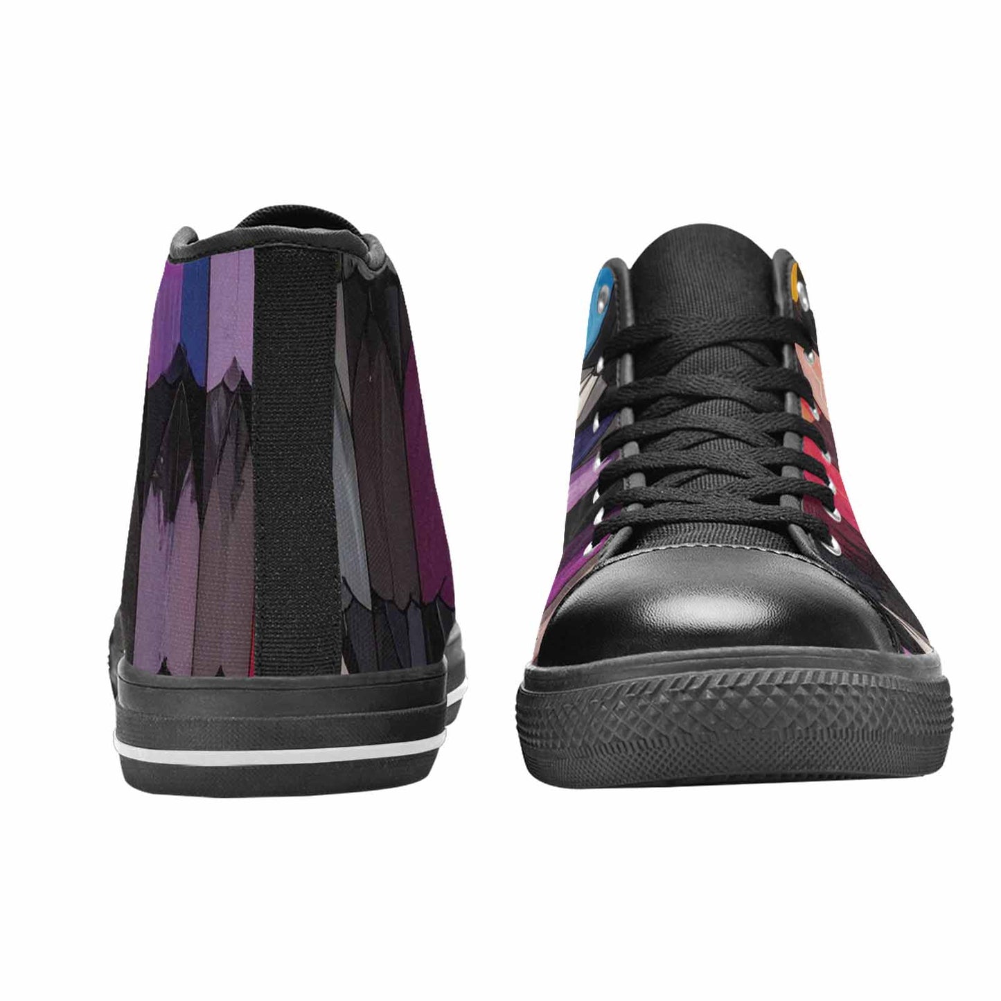 MEN'S Asexual Flag Color High Top Canvas Aesthetic Sneakers