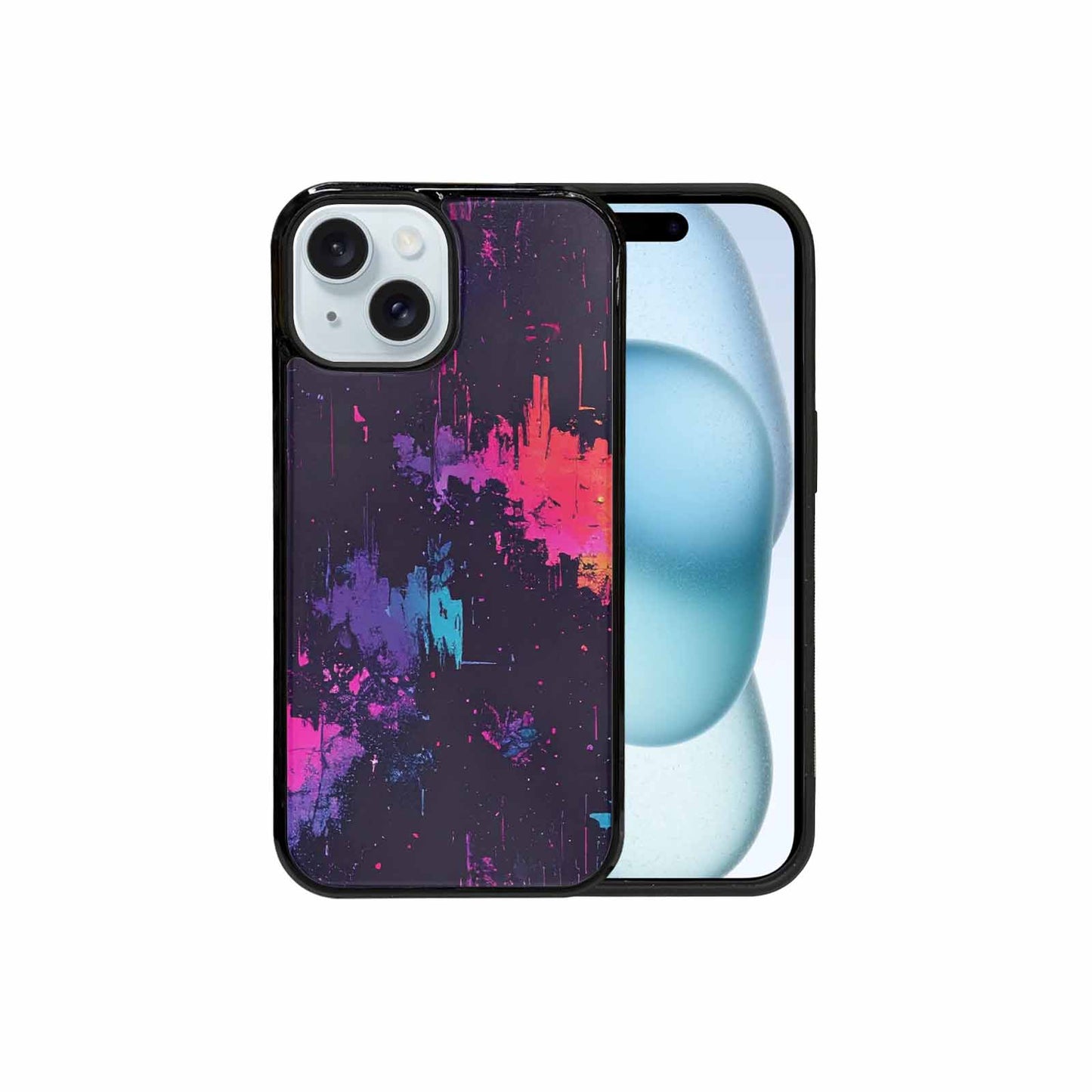 iPhone 15 Case — Glitch Dark Art Seamless Pattern Vibrant, Unique Phone Case Design