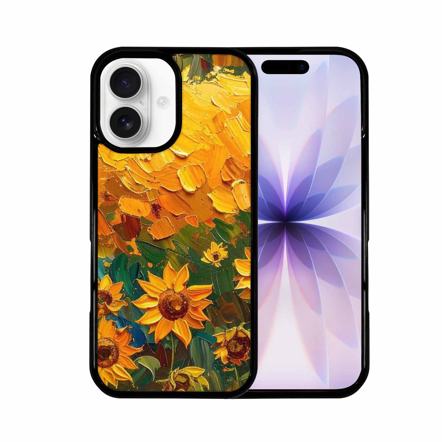 iPhone 17 Case — Impressionist Sunflower Brushstroke Pattern Floral, Custom Print Case Cover