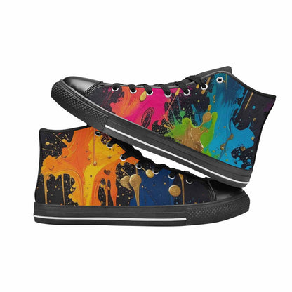 MEN'S Paint Splatter High Top Canvas Cottagecore Sneakers