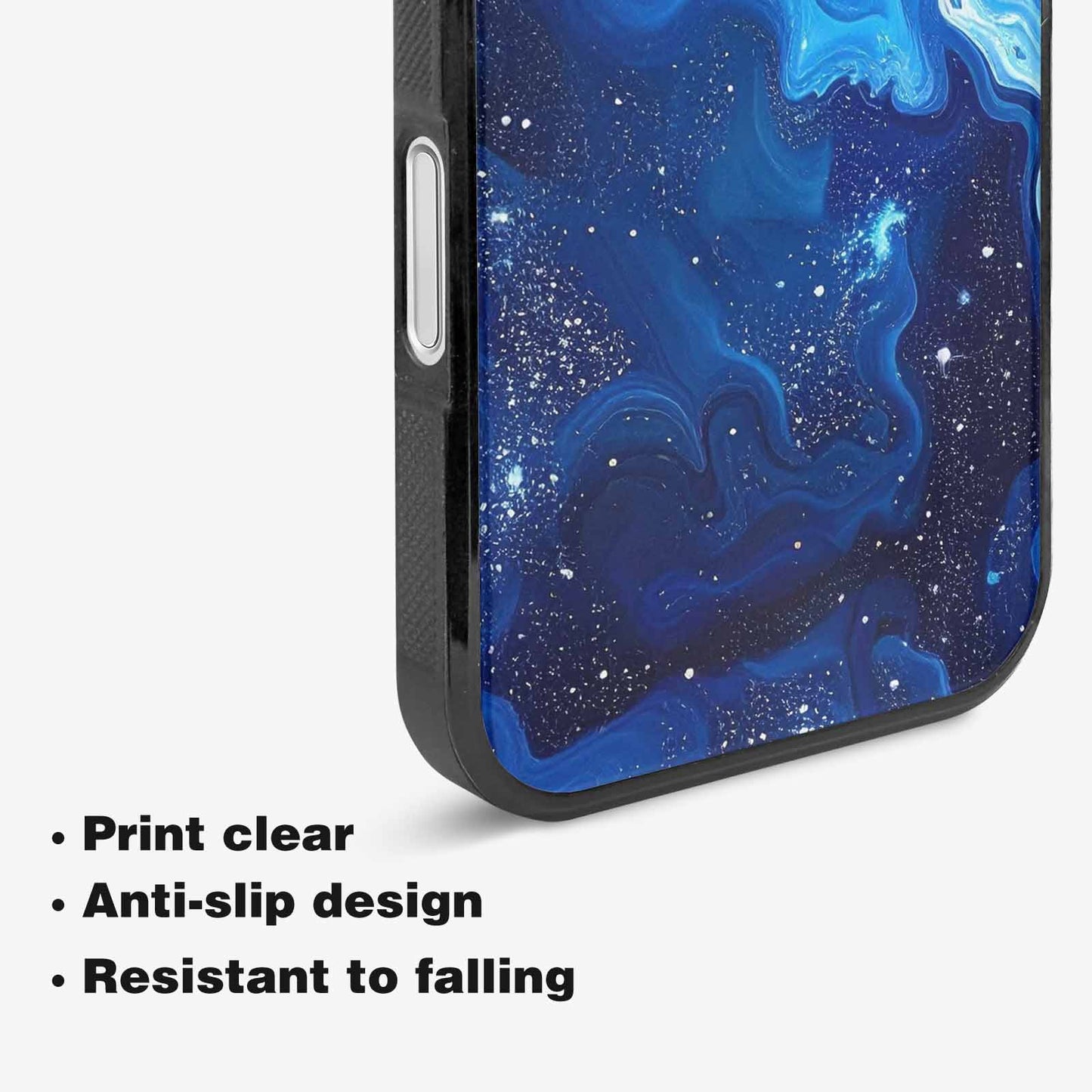 iPhone 16 Case — Galaxy Art Blue Starfield Small Galaxy, Custom Designed Case Cover