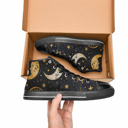 WOMEN'S Zodiac Constellation Star High Top Canvas Wallpaper Art Shoes