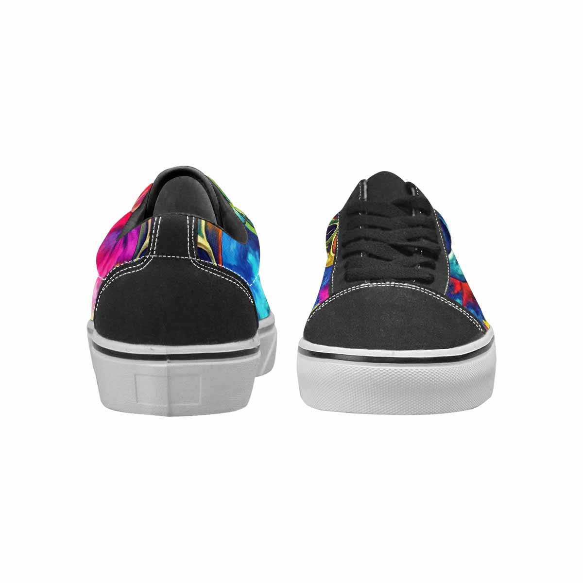 WOMEN'S Tie Dye Skulls Print Canvas Lace-Up Dark Academia Custom Shoes