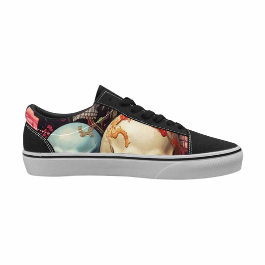 WOMEN'S Skulls Roses Melting Skulls Lace-Up Canvas Wallpaper Art Custom Sneakers
