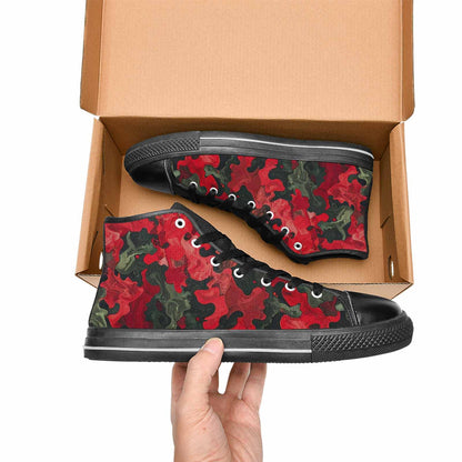 MEN'S Military Camouflage Blotch High Top Canvas Vibrant Chaos Sneakers