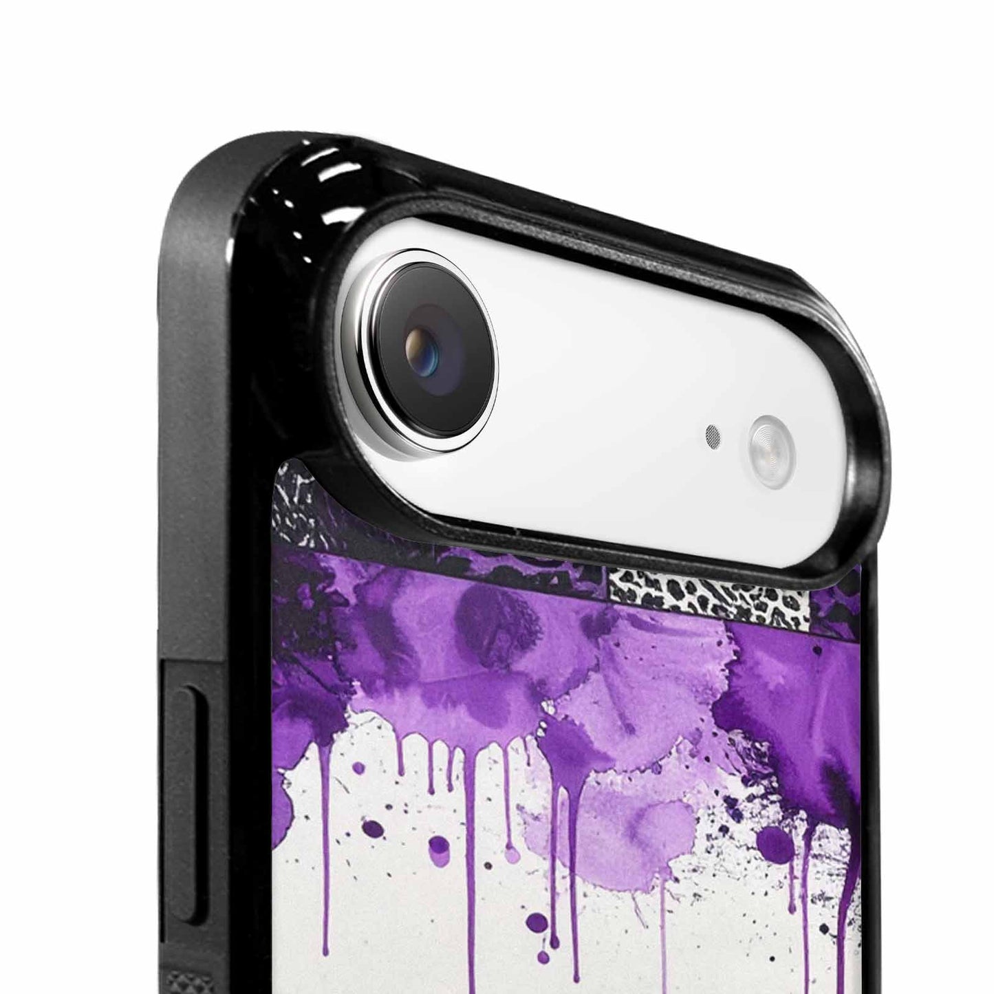 iPhone 17 Air Case — Black Purple Ink Animal Print Animal, Custom Designed Case Cover