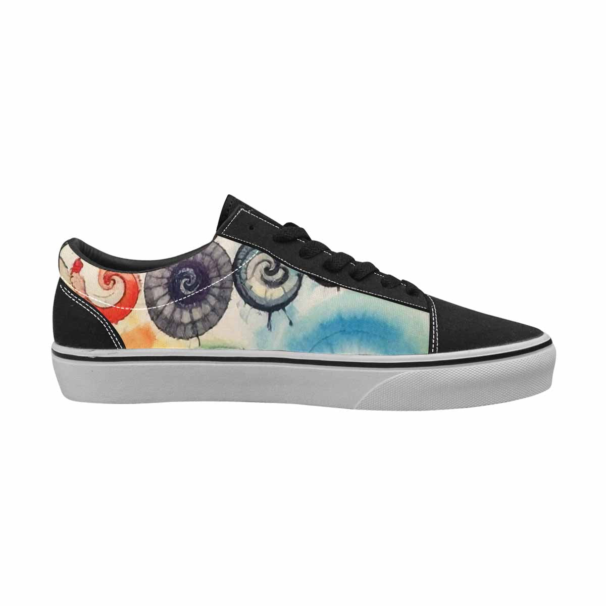 WOMEN'S Tie Lace-Up Canvas Vibrant Chaos Custom Sneakers