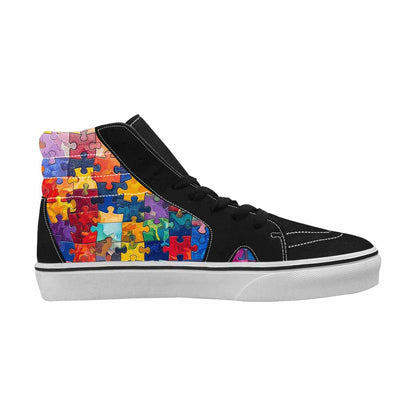 MEN'S Autism Puzzle Pieces High Top Canvas Dark Academia Sneakers
