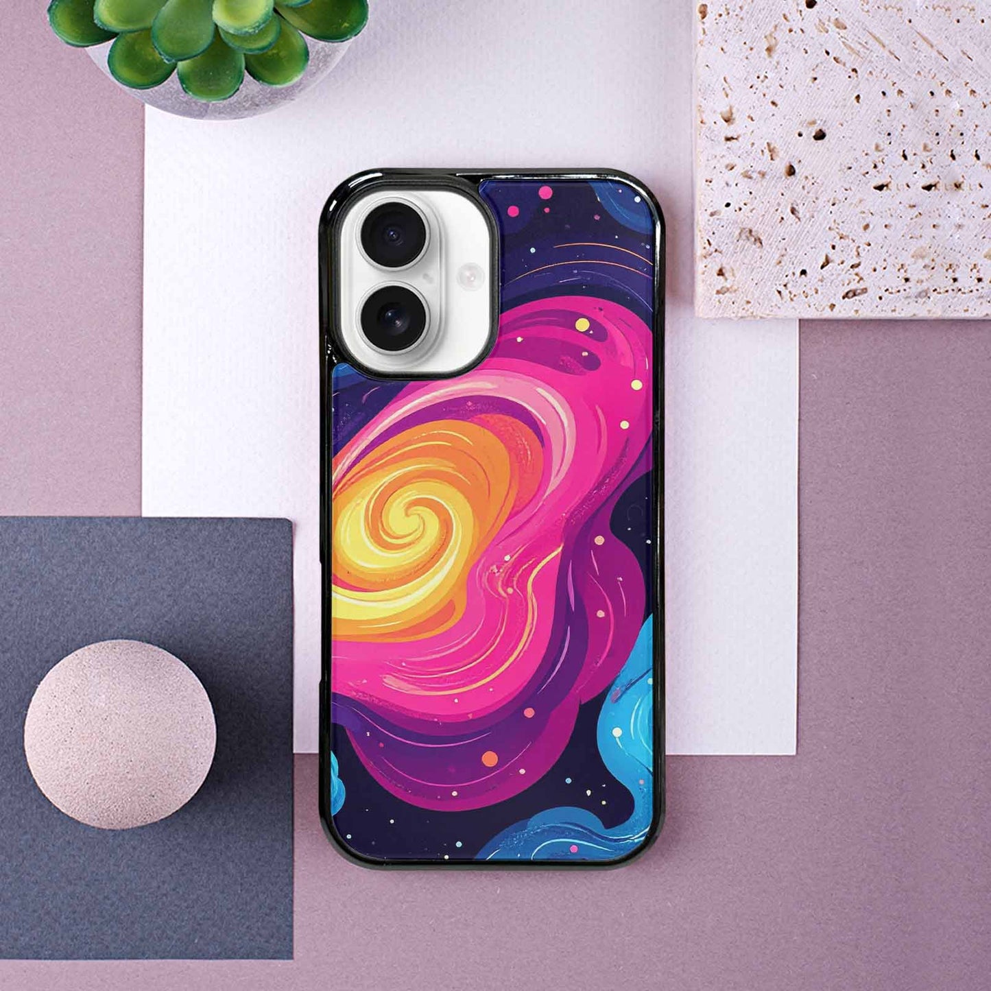 iPhone 16 Case — Love Wins Galaxy Seamless Pattern Vibrant, Original Design Phone Case