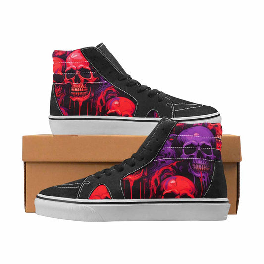 WOMEN'S Skulls High Top Canvas Original Design Wallpaper Art Original Art Sneakers