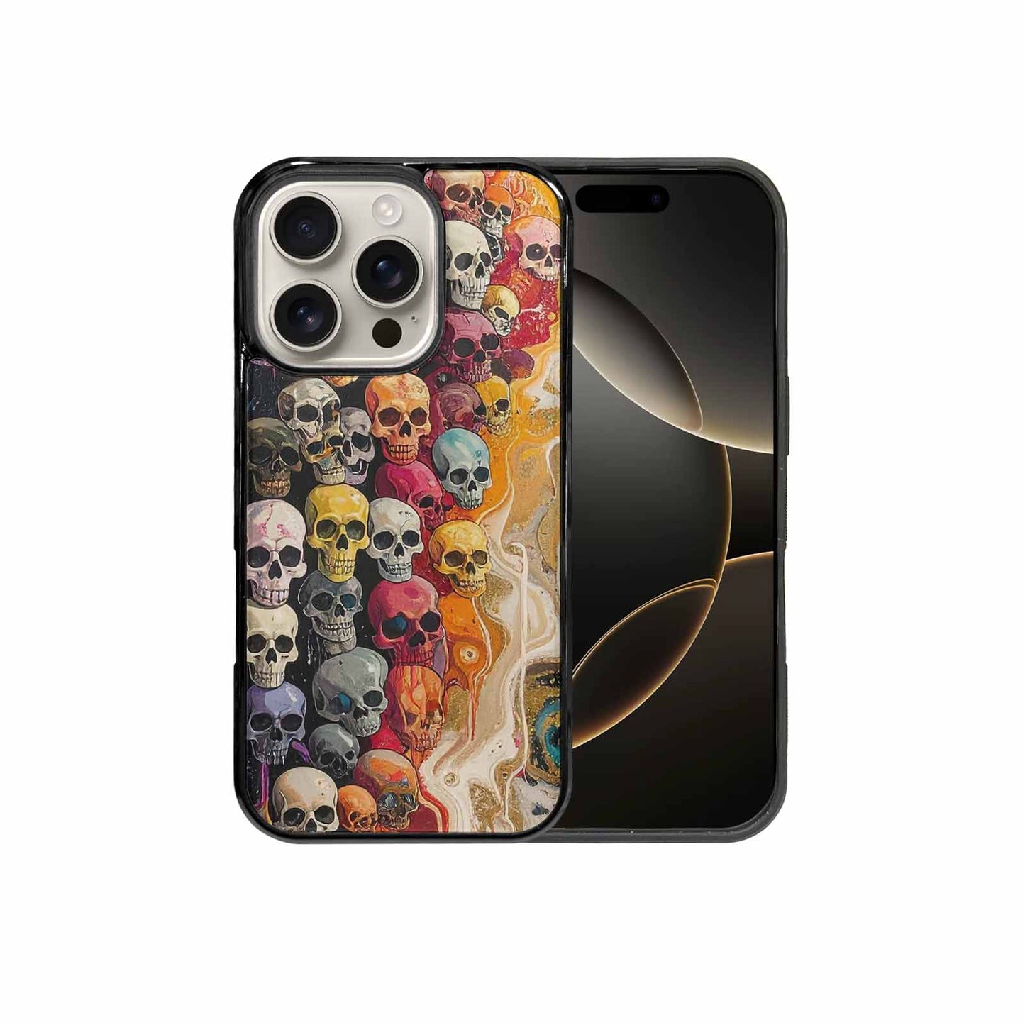 iPhone 16 Pro Case — Skulls Marbleskulls Pattern, Customized Protective Case