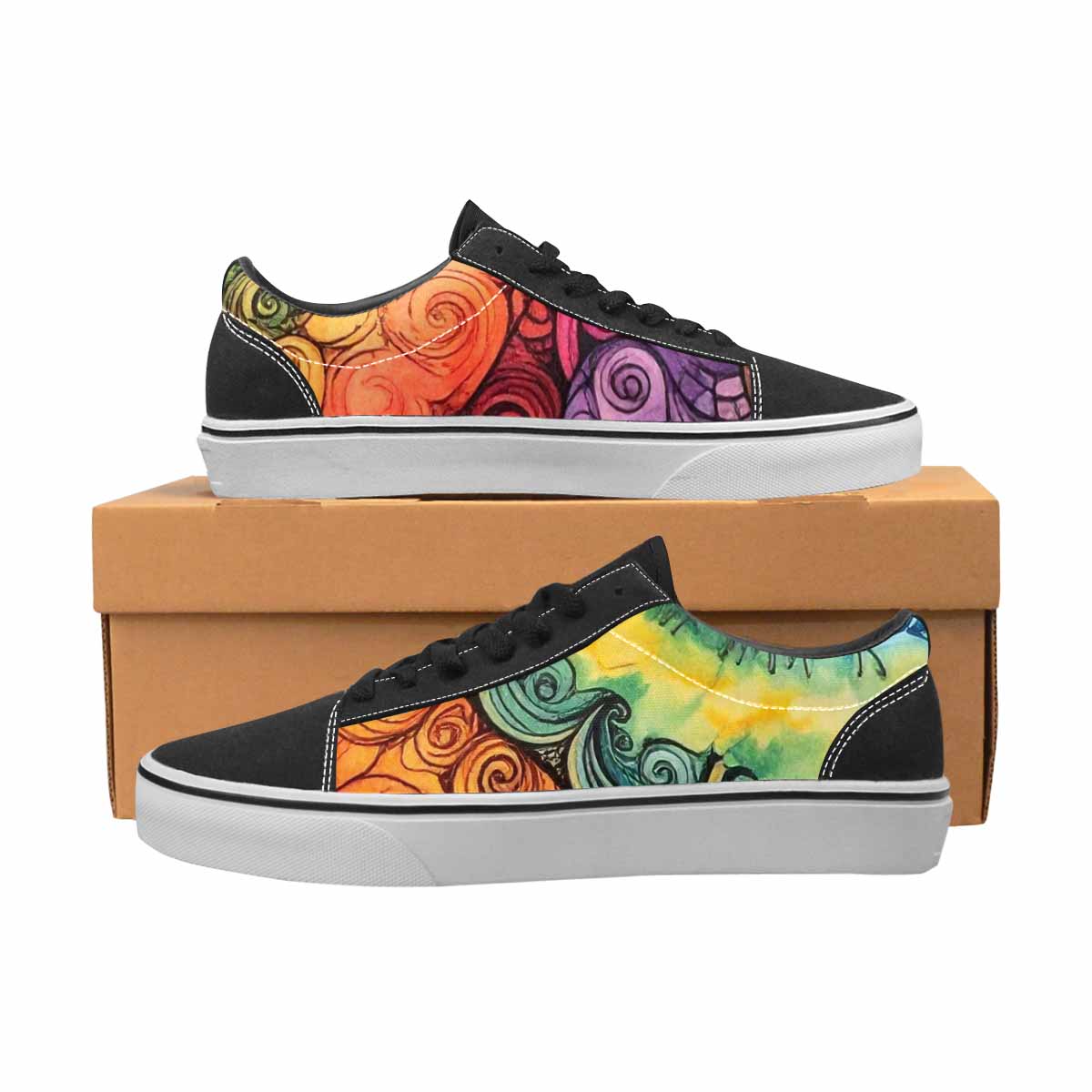 WOMEN'S Tie Lace-Up Canvas Surreal Custom Shoes