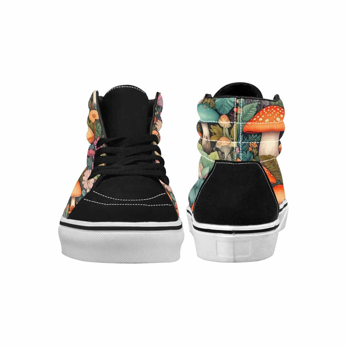 MEN'S Mushrooms  Botanical Mushrooms High Top Canvas Kaleidoscope Custom Sneakers