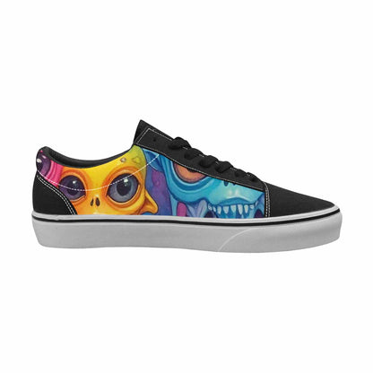 WOMEN'S Aliens  Tie Dye Lace-Up Canvas Melting Art Custom Sneakers