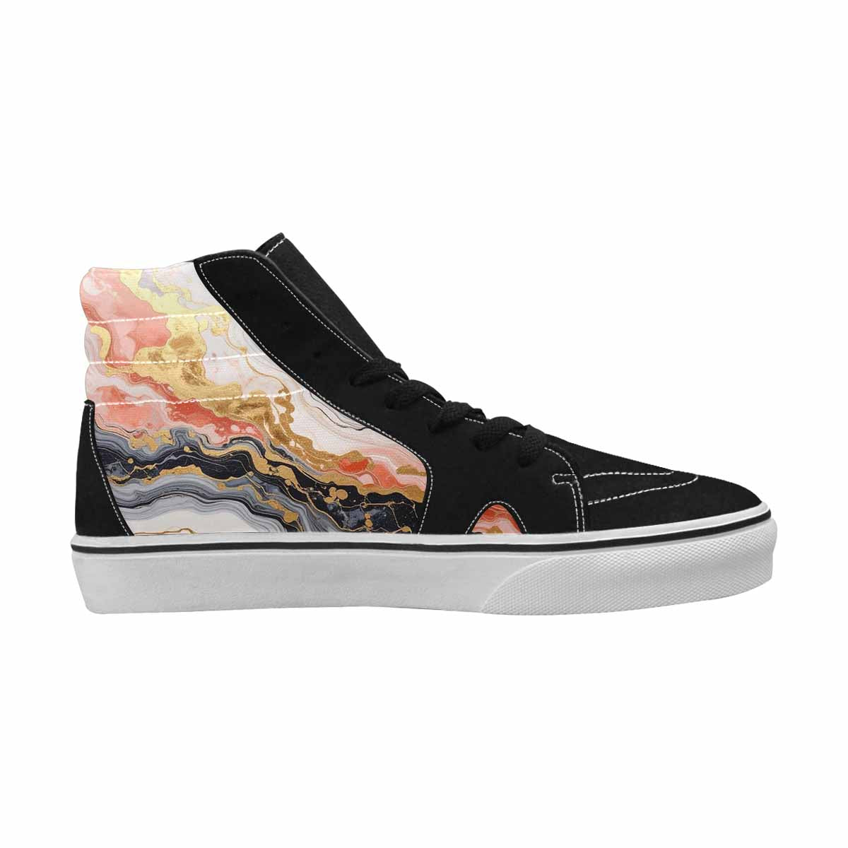 MEN'S Marble Vein High Top Canvas Wallpaper Art Custom Sneakers