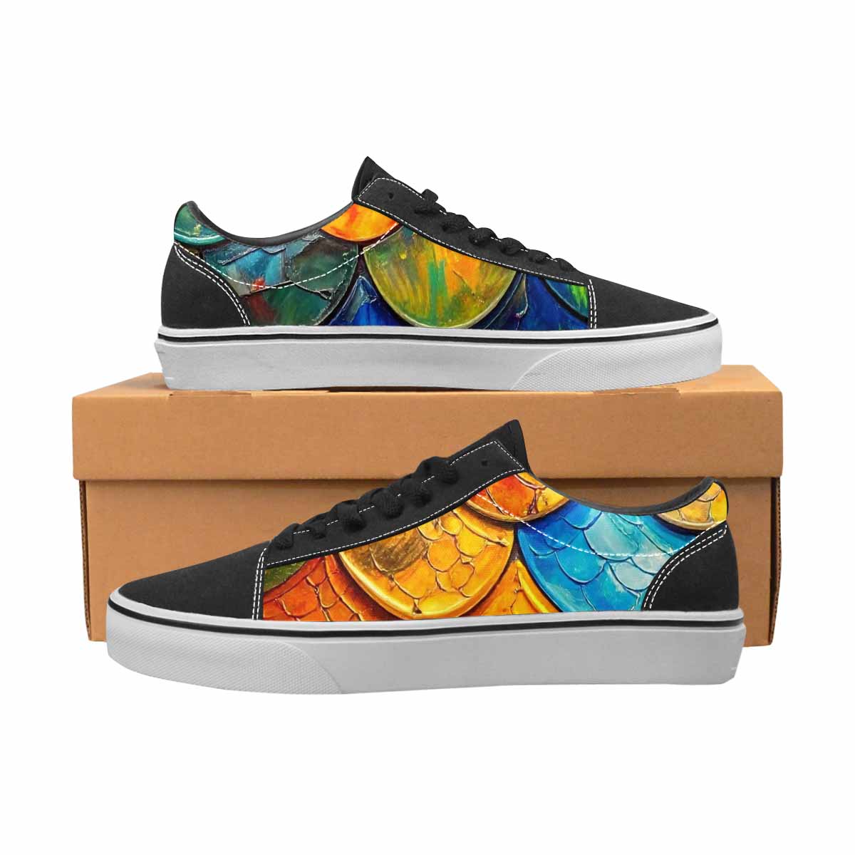WOMEN'S Reptile Scale Lace-Up Canvas Dark Academia Custom Sneakers