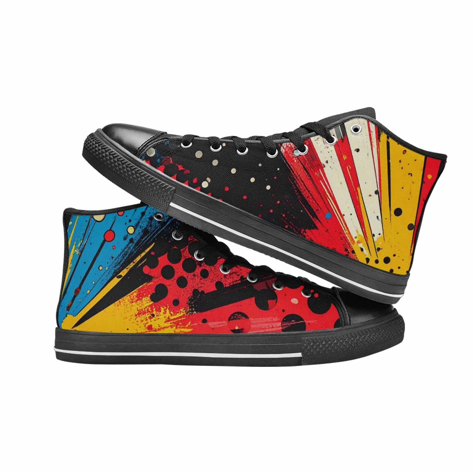 MEN'S Comic Book Halftone High Top Canvas Surreal Sneakers