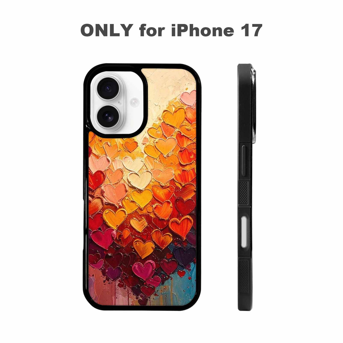 iPhone 17 Case — Full Color Vibrant Heart Original Art, Custom Phone Case
