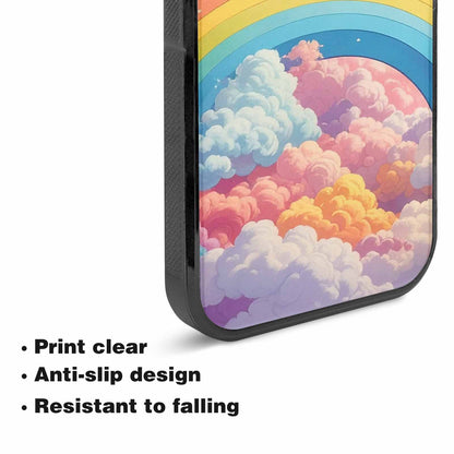 iPhone 15 Case — Cloud And Rainbow Burst Pattern Hundreds, Personalized Phone Case