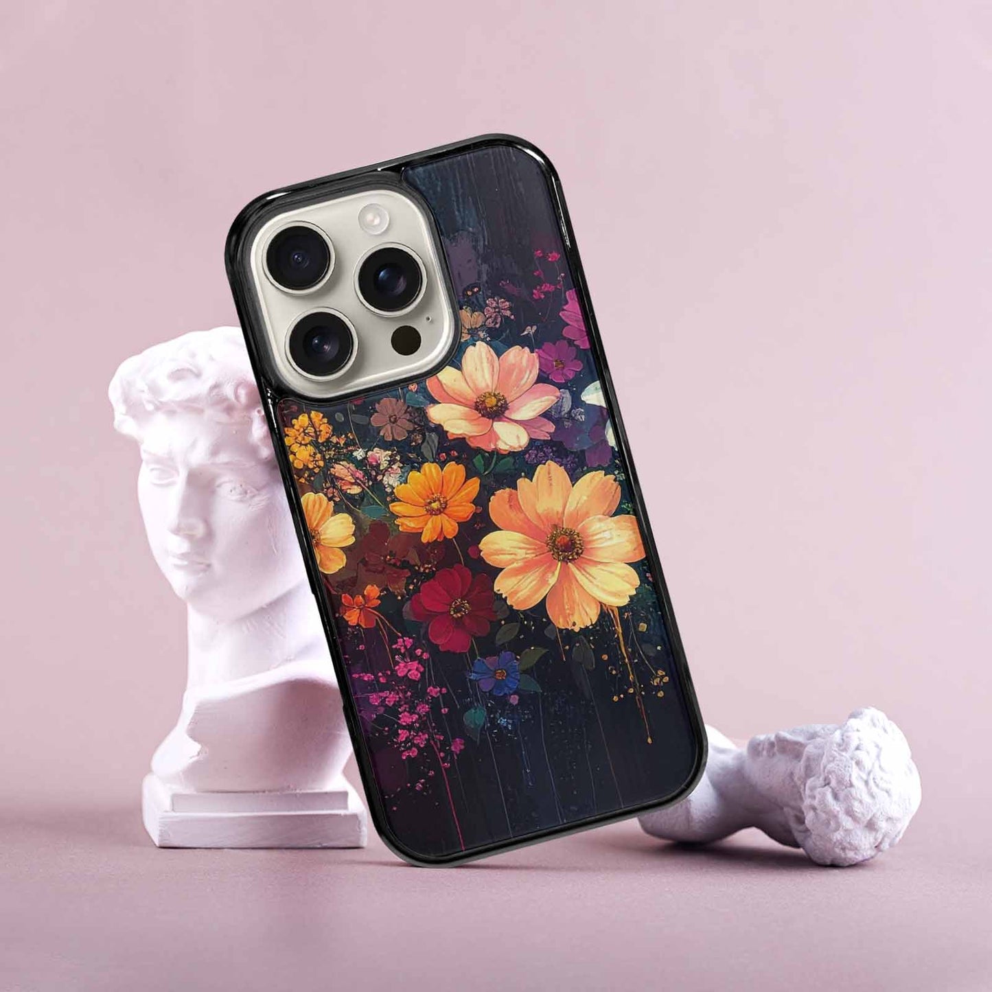 iPhone 16 Pro Case — Shadowy Glitch Floral Pattern Hundreds Of, Custom Designed Case Cover