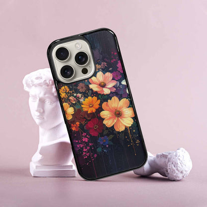 iPhone 16 Pro Case — Shadowy Glitch Floral Pattern Hundreds Of, Custom Designed Case Cover