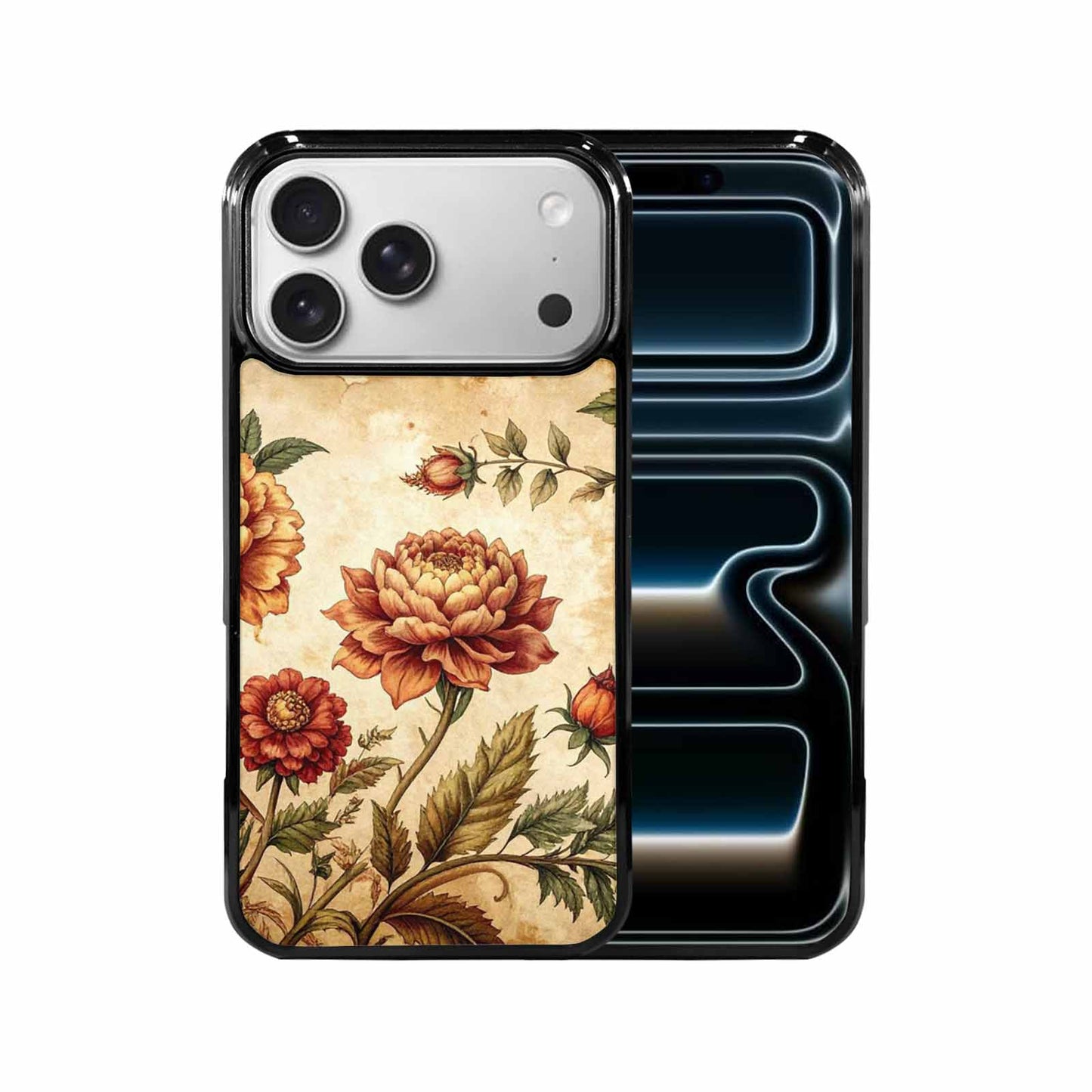 iPhone 17 Pro Max Case — Vintage Botanical Art Pattern Floral, Custom Art Phone Cover