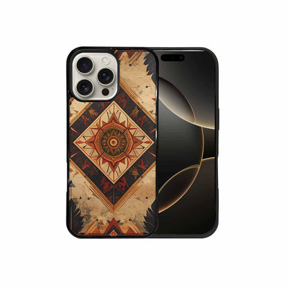 iPhone 16 Pro Max Case — Native American Geometric Pattern Arrows Feathers, Personalized Phone Case