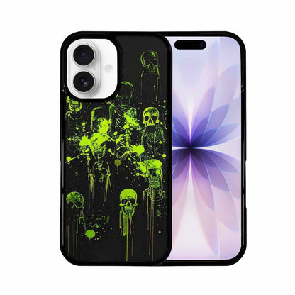 iPhone 17 Case — Skeletons Neon Green Original Art, Custom Designed Case Cover