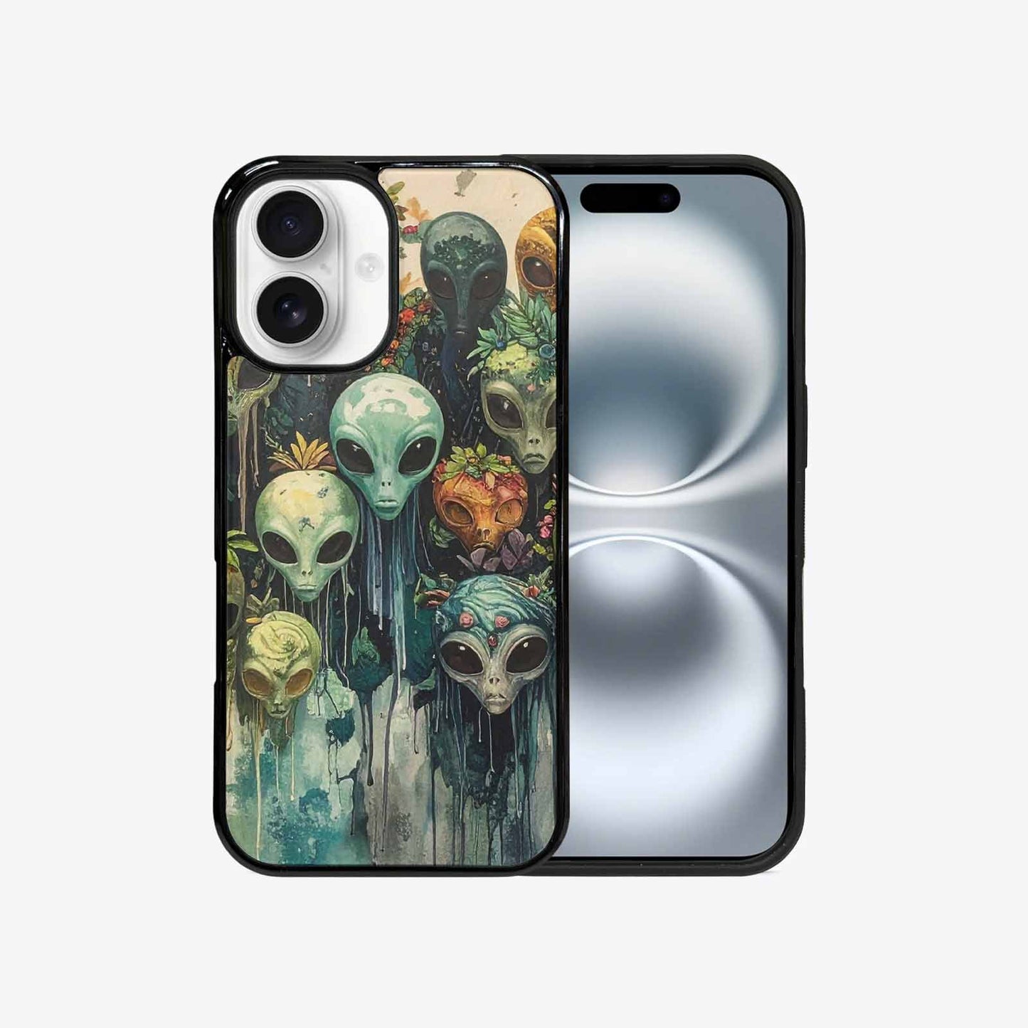iPhone 16 Case — Aliens Pattern Hundreds Of Sma Fvc, Custom Printed Phone Case