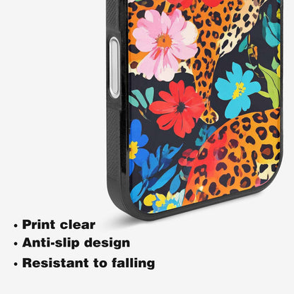 iPhone 16 Case — Leopard Print Floral, Customized Protective Case