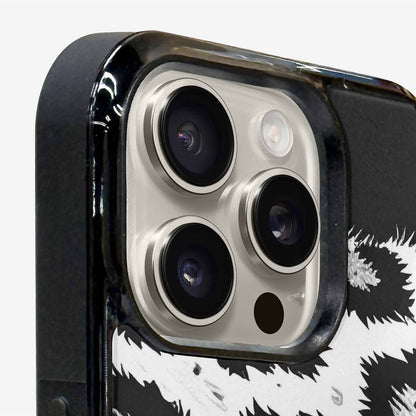 iPhone 15 Pro Max Case — Leopard Print Black And White Style, Custom Printed Phone Case