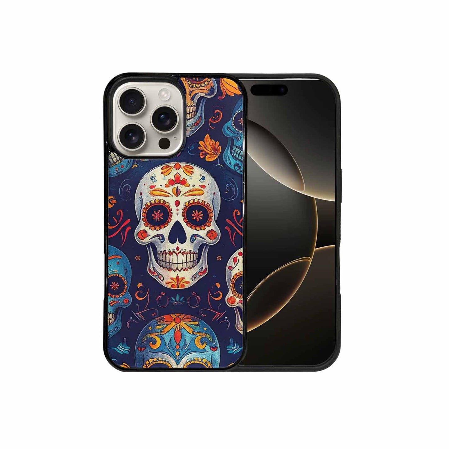 iPhone 16 Pro Max Case — Day Dead Sugar Skull Art 100s, Custom Phone Case