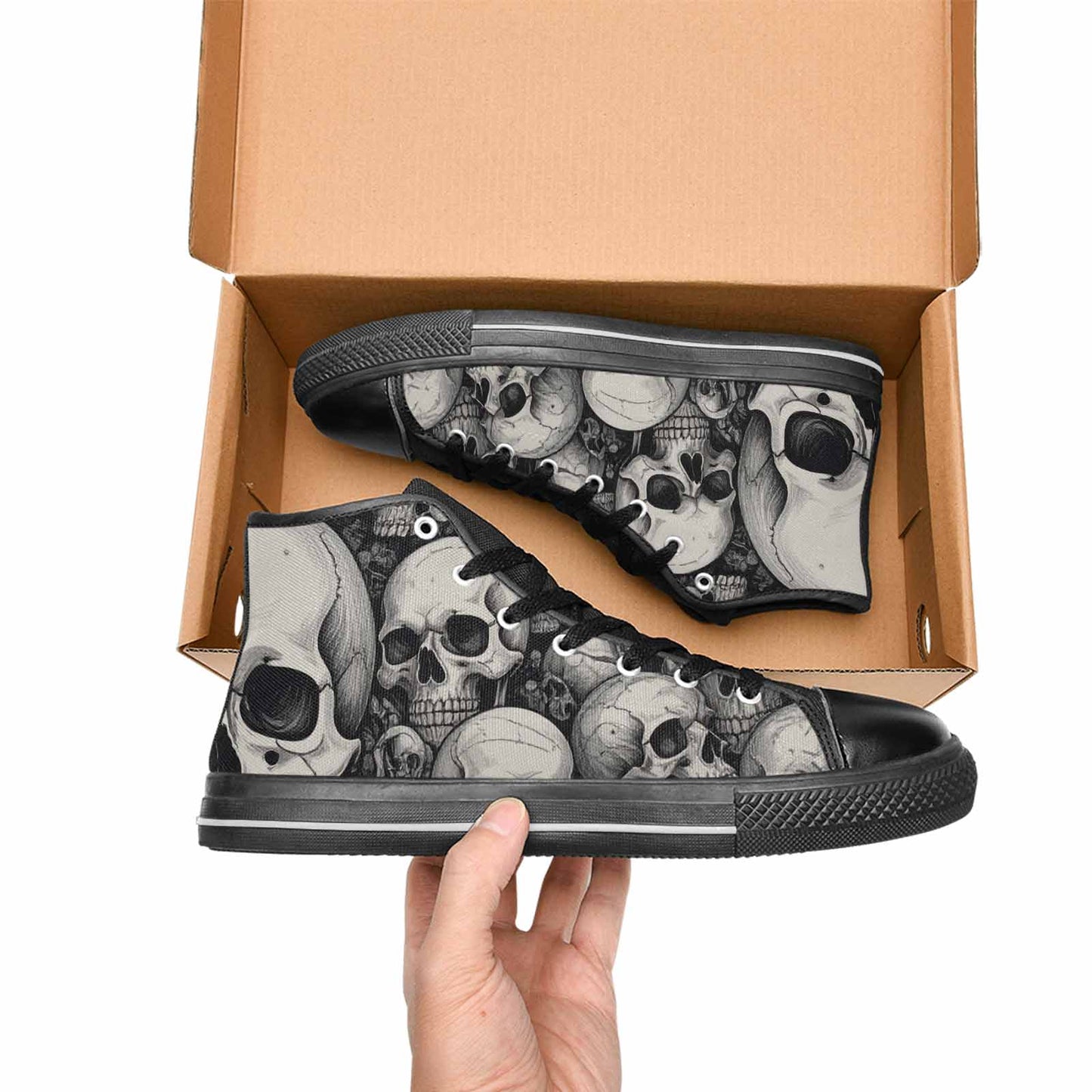 WOMEN'S Skulls - Classic High Top Canvas Surreal Custom Shoes