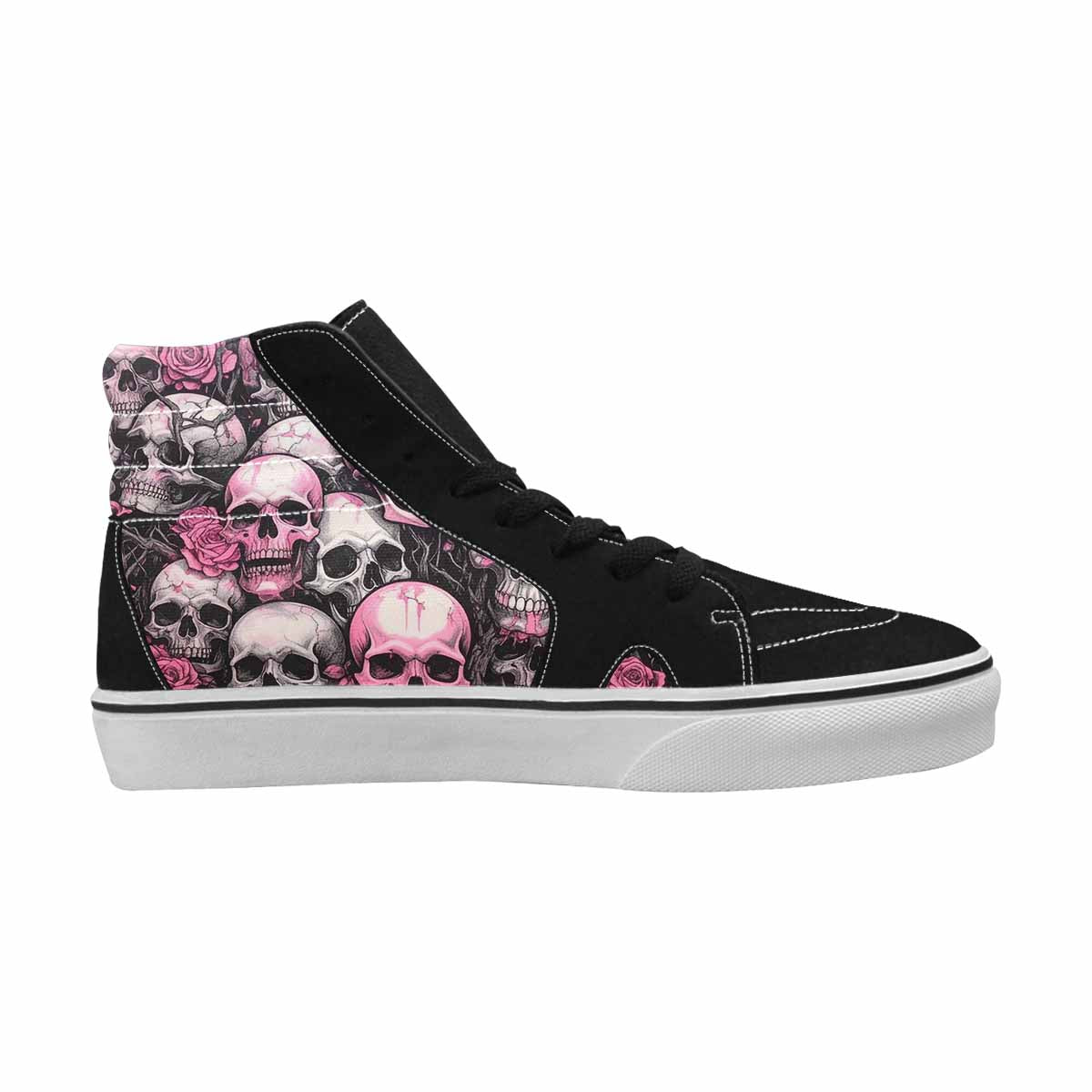 MEN'S Skull Roses High Top Canvas Neon Fantasy Custom Shoes
