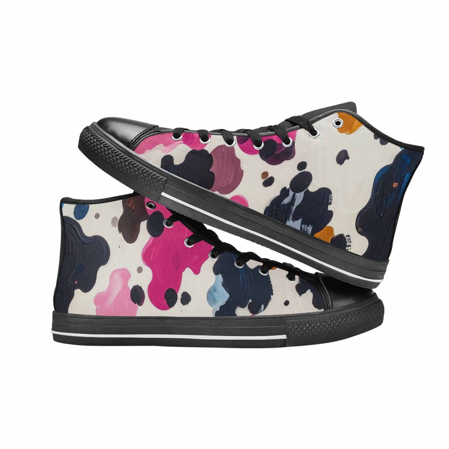 MEN'S Cow Animal Print High Top Canvas Dreamcore Sneakers