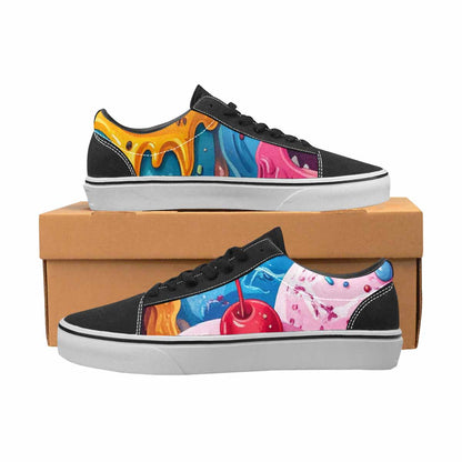 WOMEN'S Melting Icecream Monster Cherry Canvas Lace-Up Vibrant Chaos Shoes