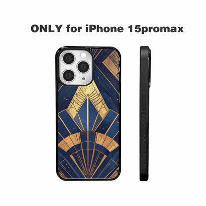 iPhone 15 Pro Max Case — Art Deco Illustration Pattern, Custom Art Phone Cover