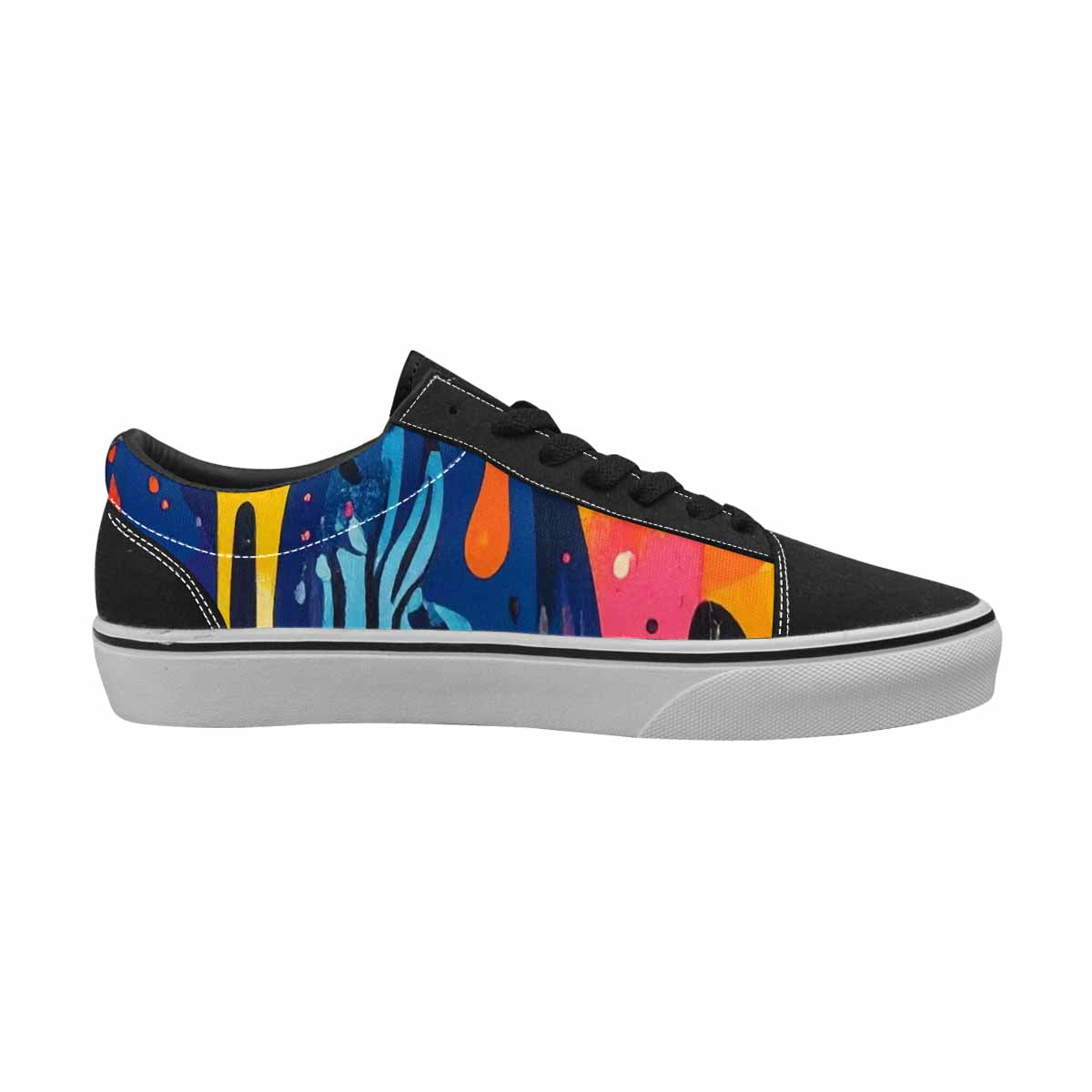 WOMEN'S Melting Aliens Lace-Up Canvas Vivid Custom Sneakers