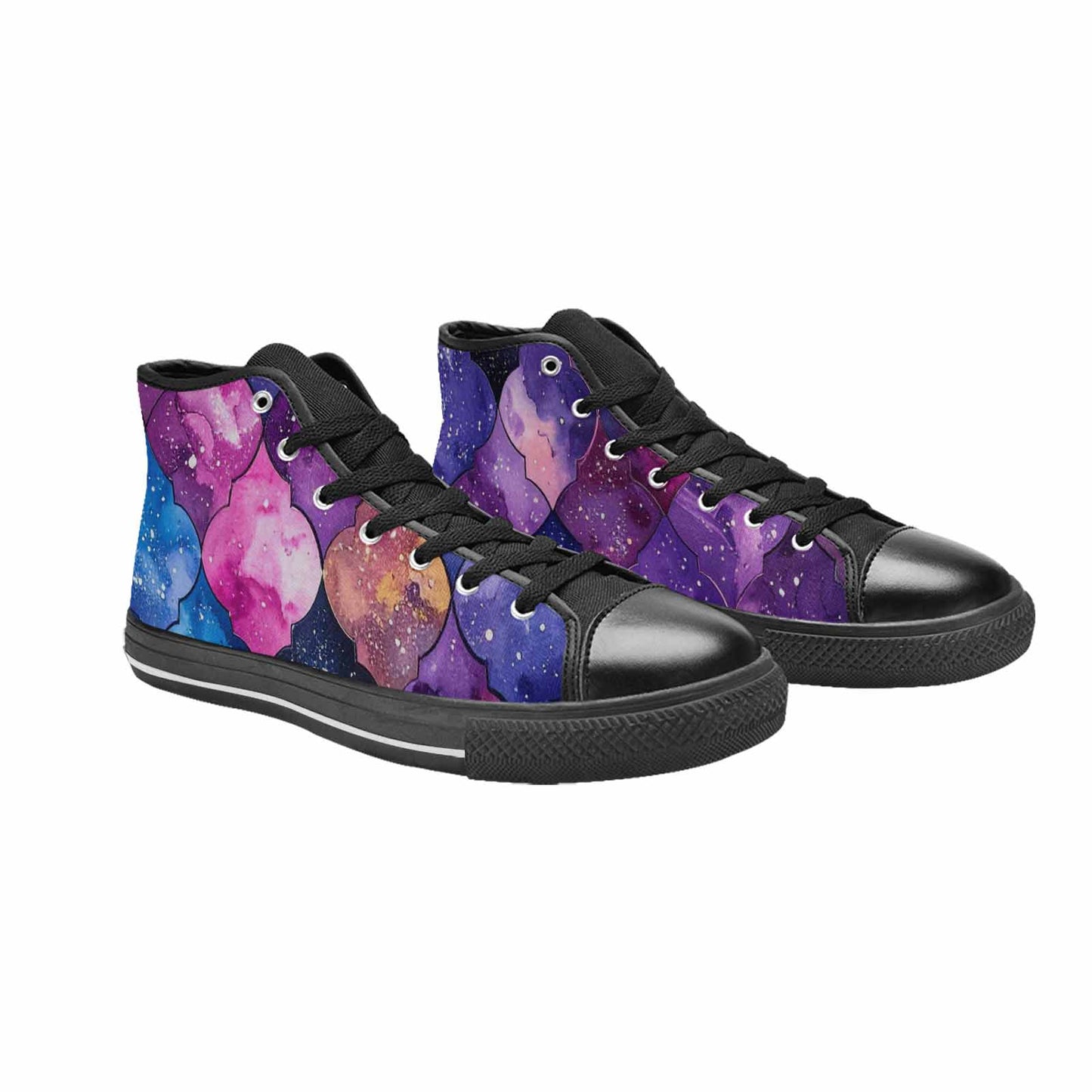 MEN'S Galaxy Stars Nebula High Top Canvas Grunge Custom Sneakers