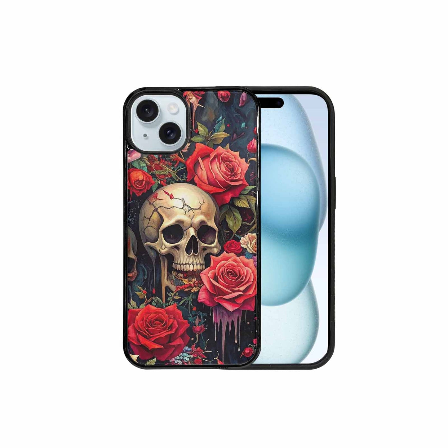 iPhone 15 Plus Case — Skulls And Rosesmelting Skulls A Agl, Personalized Phone Case