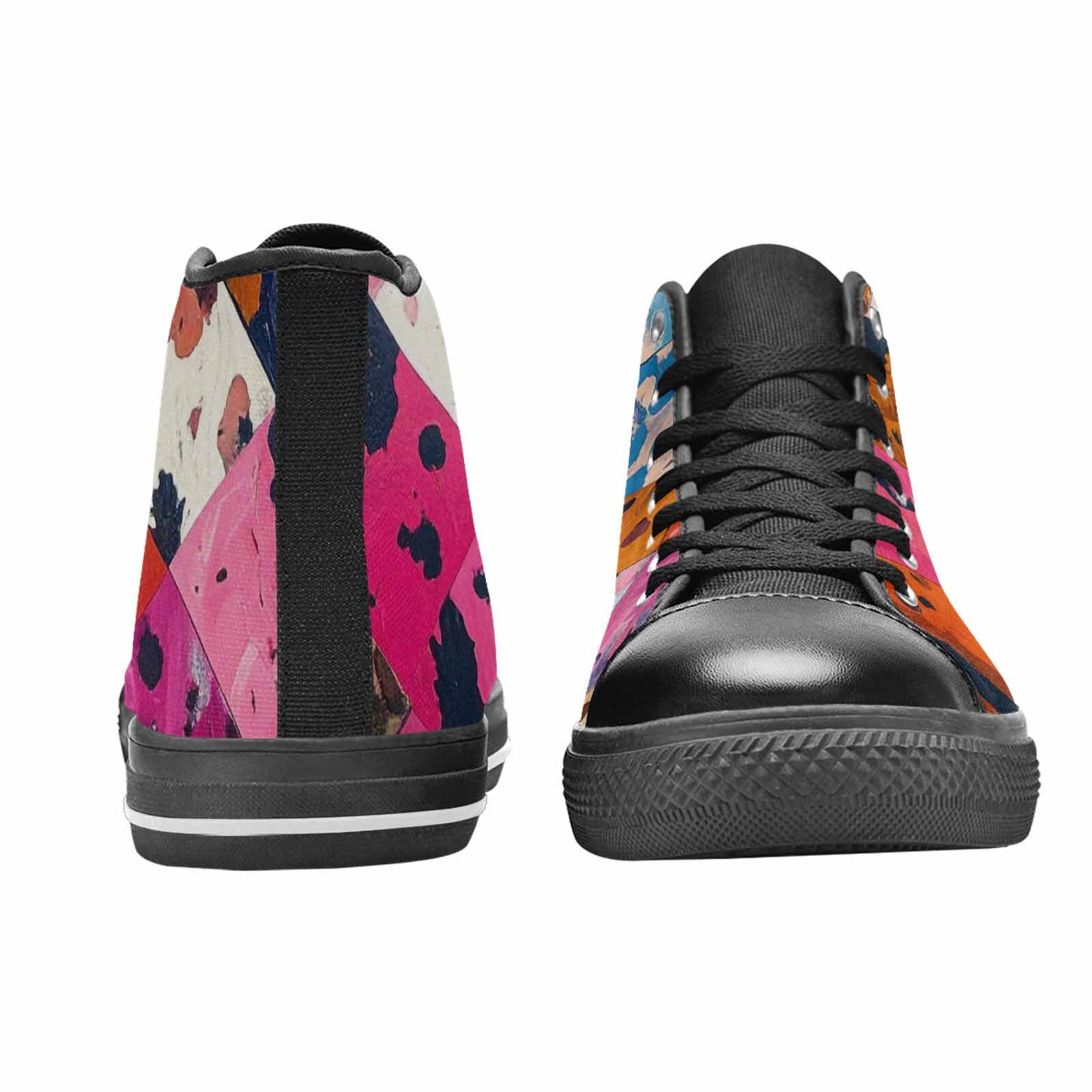 MEN'S Cow Animal Print High Top Canvas Vivid Custom Sneakers