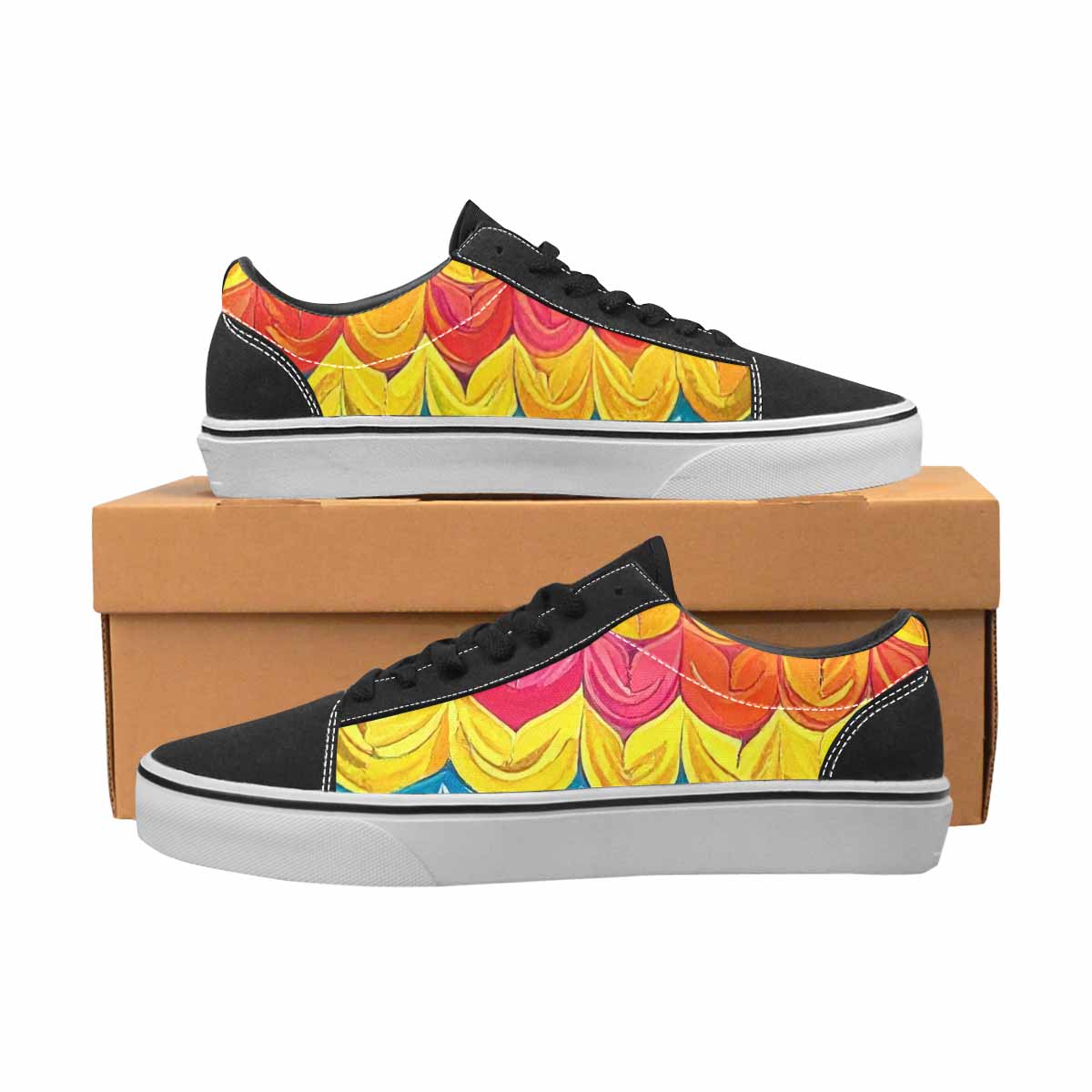 MEN'S Pansexual Flag Color Canvas Lace-Up Dreamcore Custom Shoes