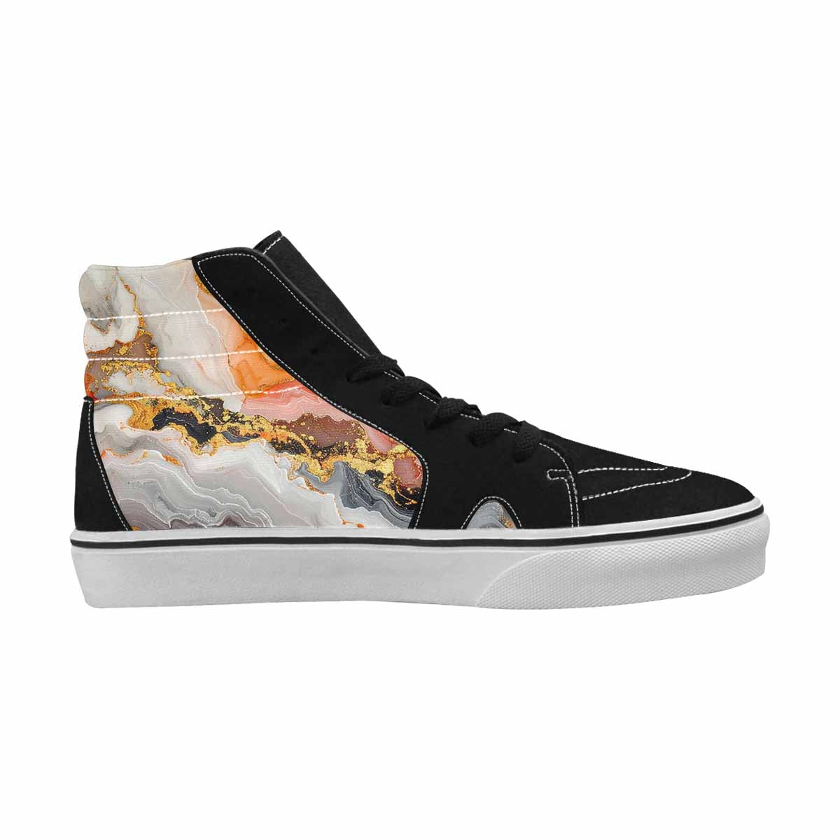 MEN'S Marble High Top Canvas Wearable Art Dark Academia Handmade Custom Shoes