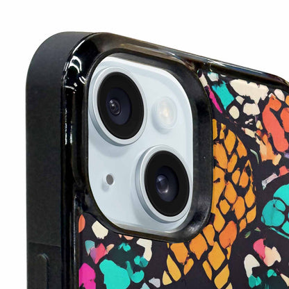 iPhone 15 Case — Snake Print Skull, Custom Phone Case