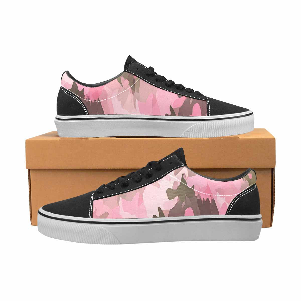 MEN'S Military Camouflage Blotch Canvas Lace-Up Vibrant Chaos Custom Shoes