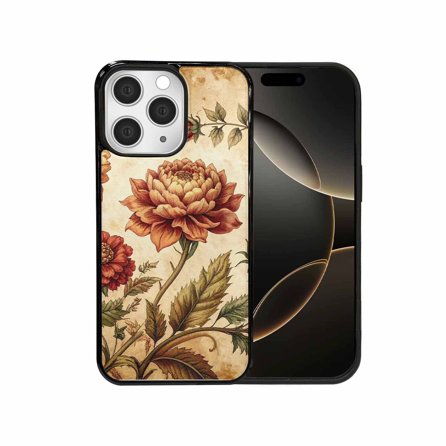 iPhone 15 Pro Max Case — Vintage Botanical Art Pattern, Personalized Phone Case