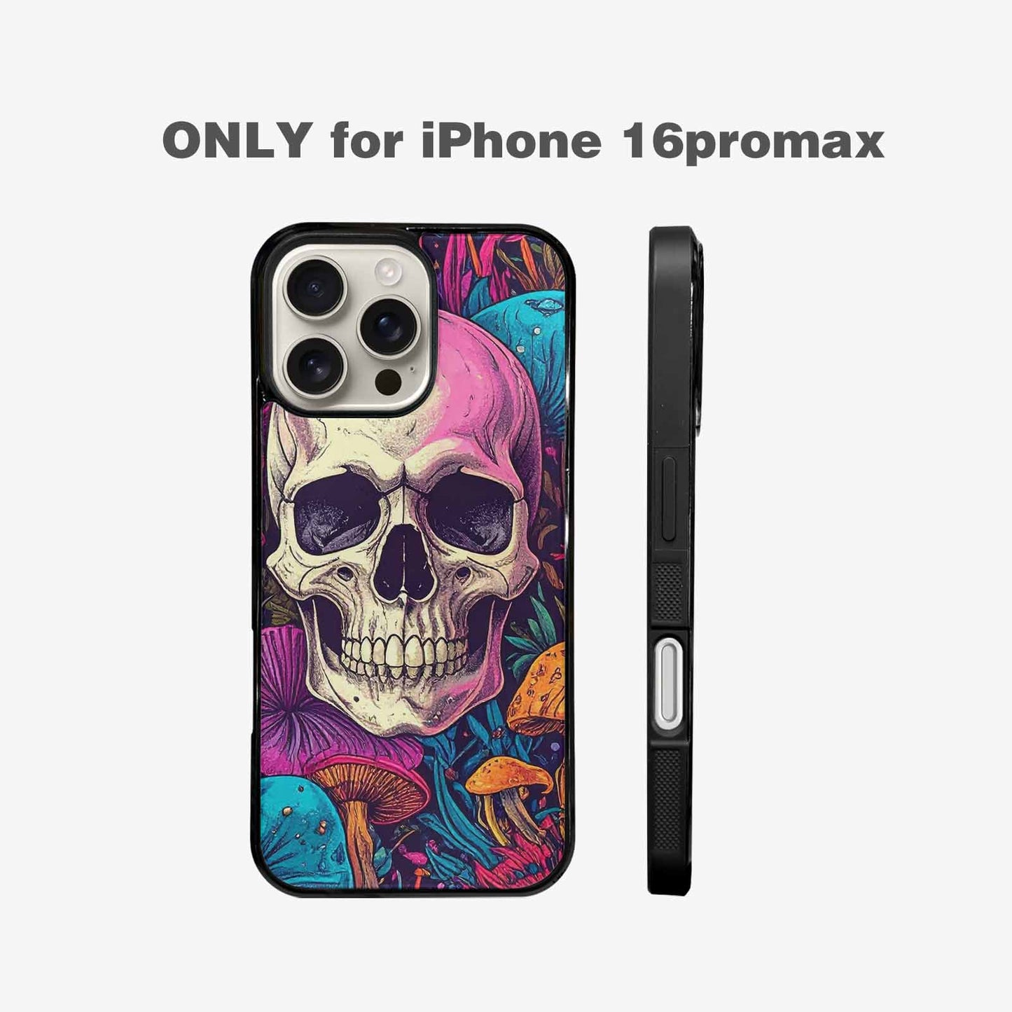 iPhone 16 Pro Max Case — Mushroom Skull Custom, Custom Designed Case Cover